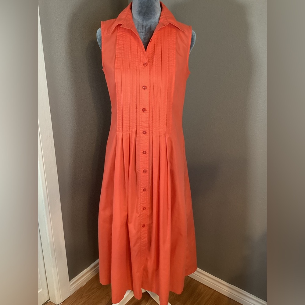 Coldwater Creek Coral Orange Summer Dress Size 6